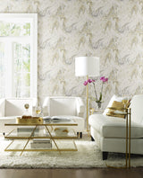 Wallpaper Oil & Marble Wallpaper // Black & Gold Metallic