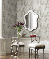 Wallpaper Oil & Marble Wallpaper // Grey Metallic