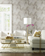 Wallpaper Oil & Marble Wallpaper // Grey Metallic