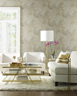 Wallpaper Oil & Marble Wallpaper // Mink Metallic