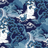 Wallpaper Old Peking Peel & Stick Wallpaper // Navy Blue