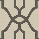 Wallpaper On Khaki Woven Trellis Wallpaper // Charcoal