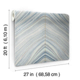 Wallpaper Onyx Strata Peel & Stick Wallpaper // Mist Blue