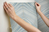 Wallpaper Onyx Strata Peel & Stick Wallpaper // Mist Blue