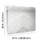 Wallpaper Onyx Strata Peel & Stick Wallpaper // Sheer Grey