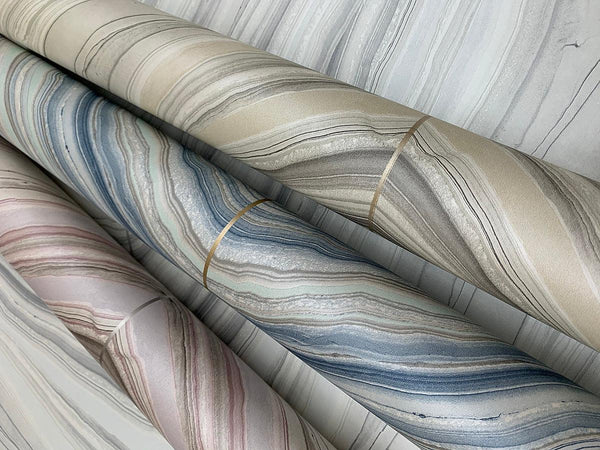 Wallpaper Onyx Strata Wallpaper // Beige