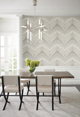 Wallpaper Onyx Strata Wallpaper // Beige