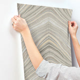 Wallpaper Onyx Strata Wallpaper // Taupe