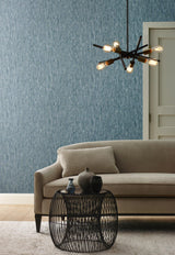 Wallpaper Opalescent Stria Wallpaper // Blue Metallic