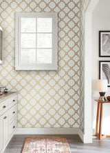 Wallpaper Open Trellis Wallpaper // Gold Metallic
