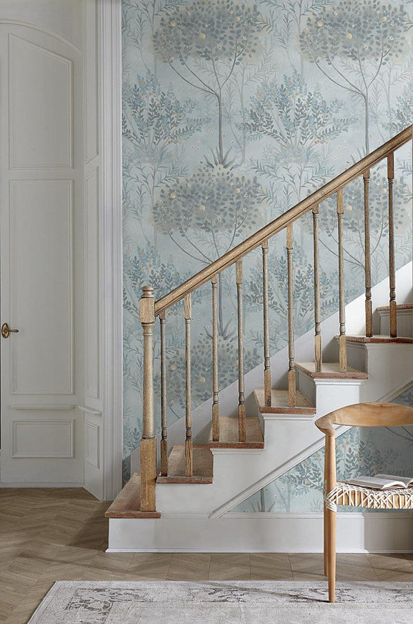 Wallpaper Orchard Wallpaper // Blue & Grey