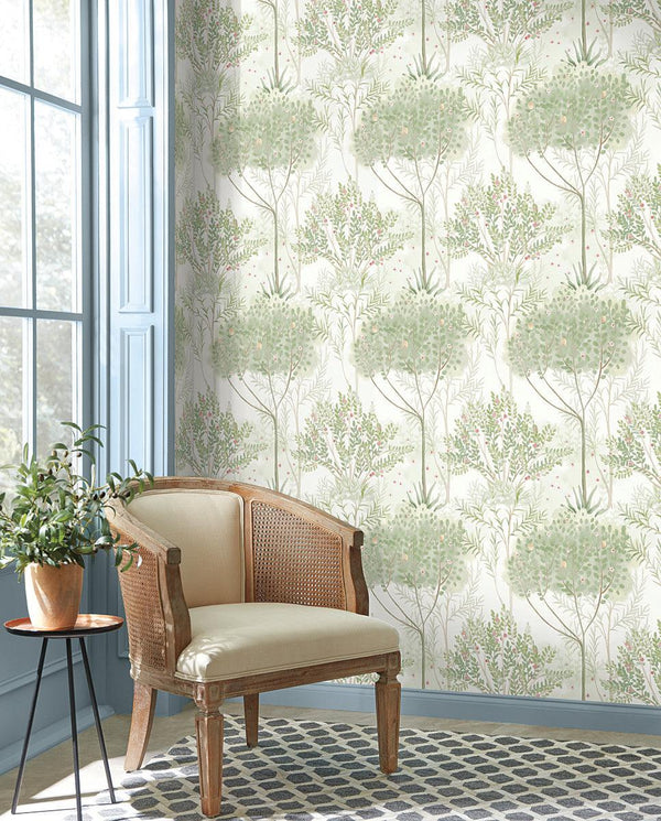 Wallpaper Orchard Wallpaper // White & Green