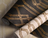 Wallpaper Oriental Lattice Wallpaper // Black & Gold