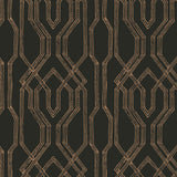 Wallpaper Oriental Lattice Wallpaper // Black & Gold