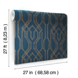 Wallpaper Oriental Lattice Wallpaper // Blue & Gold