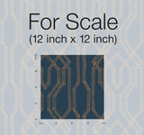 Wallpaper Oriental Lattice Wallpaper // Blue & Gold