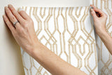 Wallpaper Oriental Lattice Wallpaper // White & Gold