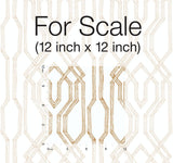 Wallpaper Oriental Lattice Wallpaper // White & Gold