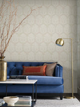 Wallpaper Ottoman Fans Wallpaper // Light Grey