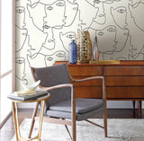 Wallpaper Pablo Portraits Peel & Stick Wallpaper // Black