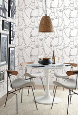 Wallpaper Pablo Portraits Peel & Stick Wallpaper // Black