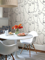 Wallpaper Pablo Portraits Peel & Stick Wallpaper // Black