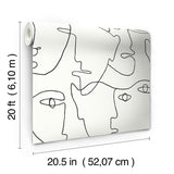 Wallpaper Pablo Portraits Peel & Stick Wallpaper // Black