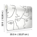 Wallpaper Pablo Portraits Peel & Stick Wallpaper // Black