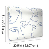 Wallpaper Pablo Portraits Peel & Stick Wallpaper // Blue