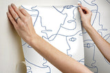 Wallpaper Pablo Portraits Peel & Stick Wallpaper // Blue