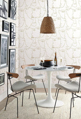 Wallpaper Pablo Portraits Peel & Stick Wallpaper // Gold Metallic