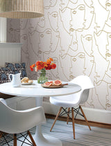 Wallpaper Pablo Portraits Peel & Stick Wallpaper // Gold Metallic