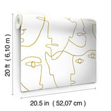 Wallpaper Pablo Portraits Peel & Stick Wallpaper // Gold Metallic