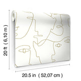 Wallpaper Pablo Portraits Peel & Stick Wallpaper // Gold Metallic