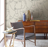Wallpaper Pablo Portraits Peel & Stick Wallpaper // Linen & Charcoal
