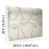 Wallpaper Pablo Portraits Peel & Stick Wallpaper // Linen & Charcoal