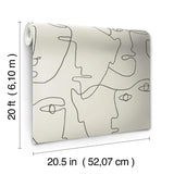 Wallpaper Pablo Portraits Peel & Stick Wallpaper // Linen & Charcoal