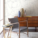 Wallpaper Pablo Portraits Peel & Stick Wallpaper // Silver Metallic