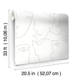 Wallpaper Pablo Portraits Peel & Stick Wallpaper // Silver Metallic