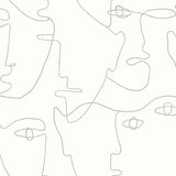 Wallpaper Pablo Portraits Peel & Stick Wallpaper // Silver Metallic