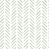 Wallpaper Painted Herringbone Wallpaper // Green
