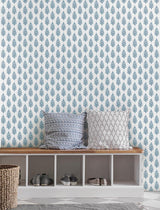 Wallpaper Paisley on Calico Wallpaper // Blue