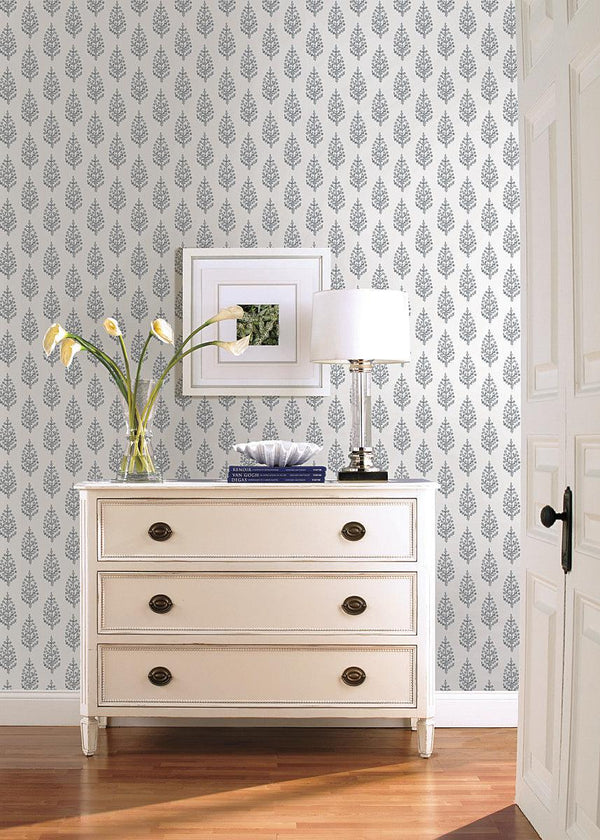 Wallpaper Paisley on Calico Wallpaper // Grey
