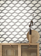Wallpaper Palisades Paperweave Wallpaper // Beige & Black