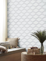 Wallpaper Palisades Paperweave Wallpaper // White & Grey