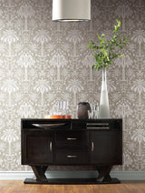 Wallpaper Palmetto Palm Damask Wallpaper // Beige