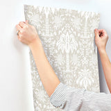 Wallpaper Palmetto Palm Damask Wallpaper // Beige