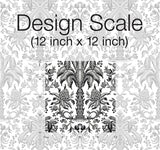 Wallpaper Palmetto Palm Damask Wallpaper // Black