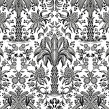 Wallpaper Palmetto Palm Damask Wallpaper // Black