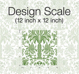 Wallpaper Palmetto Palm Damask Wallpaper // Green